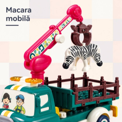 Camion Transportor Animale cu Macara, Lumini și Fum