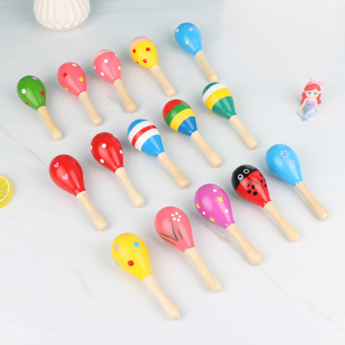 Maracas din Lemn de 20 cm pentru Copii (culoare aleatorie)