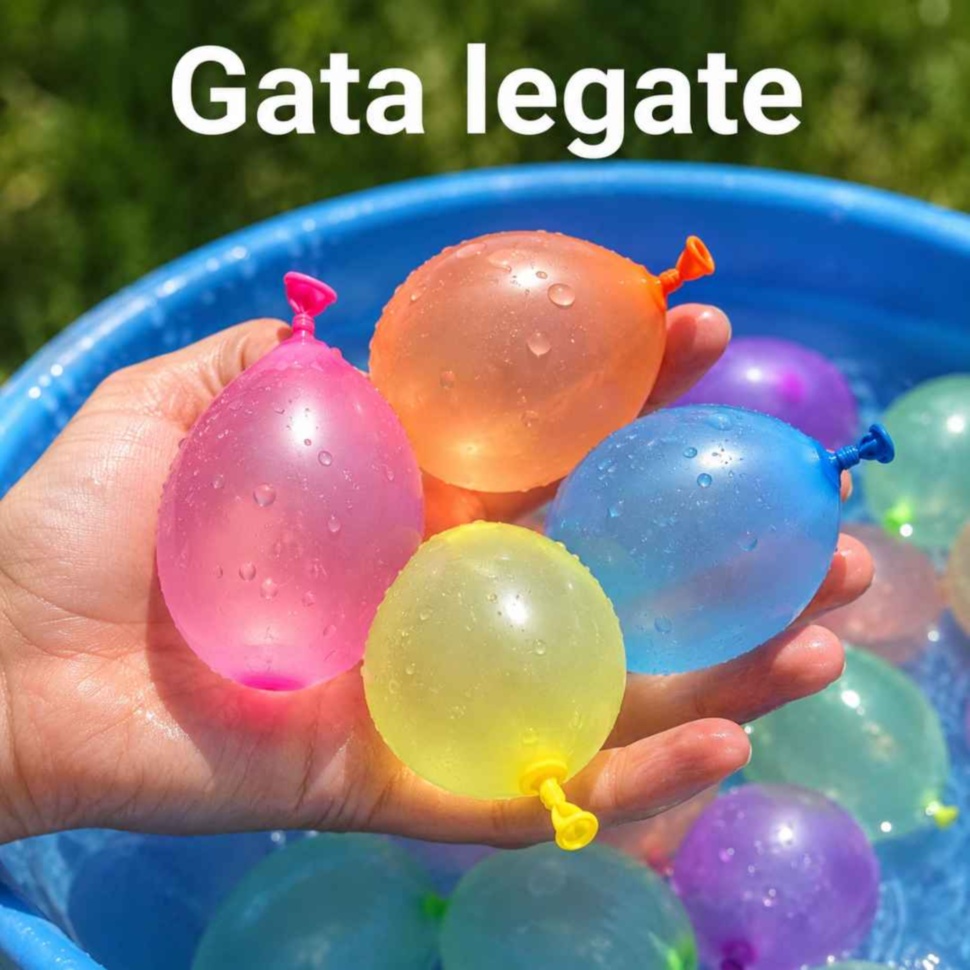 Baloane cu apă colorate gata legate după umplere