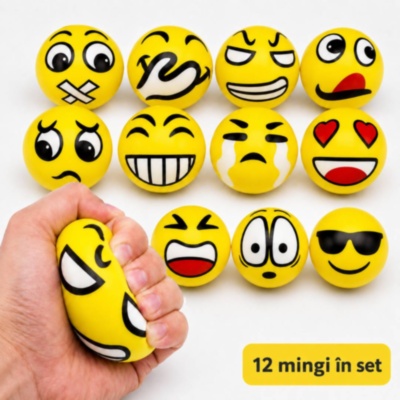 Set 12 mingi antistres moi cu fețe amuzante | image
