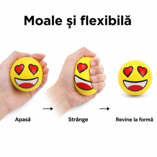 Set 12 mingi antistres moi cu fețe amuzante