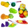 Set 10 Fructe de Feliat cu Cuțit, Tocător și Farfurioară