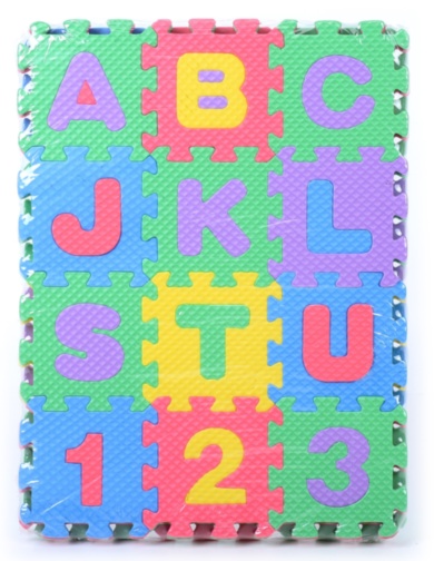 Covoraș Puzzle din Burete cu Litere și Cifre, 36 piese