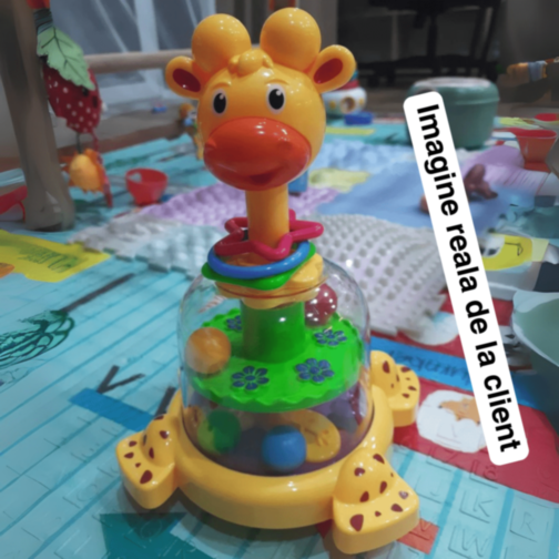 Girafă Interactivă cu Bile Rotative pentru Bebeluși