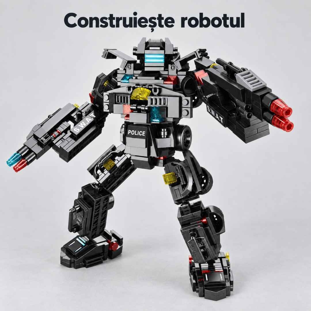 Robot City SWAT realizat prin reconstruirea pieselor din setul de 585 de piese