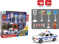 Set Mașinuță de Poliție cu Sunete, Lumini și Semne de Circulație