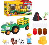 Set Fermier cu Tractor și Animale, Sunete și Lumini