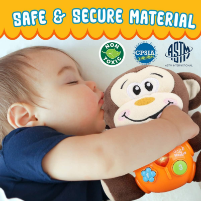 Maimuțică Interactivă de Pluș cu Sunete și Lumină – Prietenul Perfect pentru Bebeluși | image