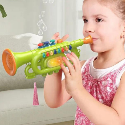Trompetă muzicală interactivă cu lumini (culoare aleatorie) | image