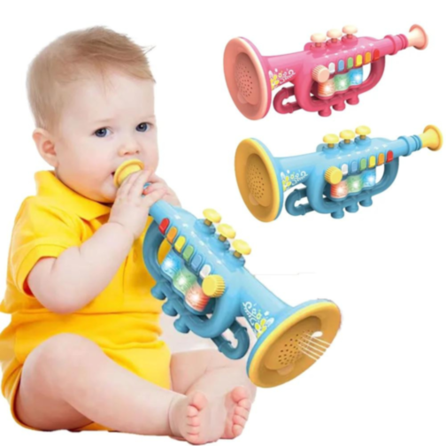 Trompetă muzicală interactivă cu lumini (culoare aleatorie)