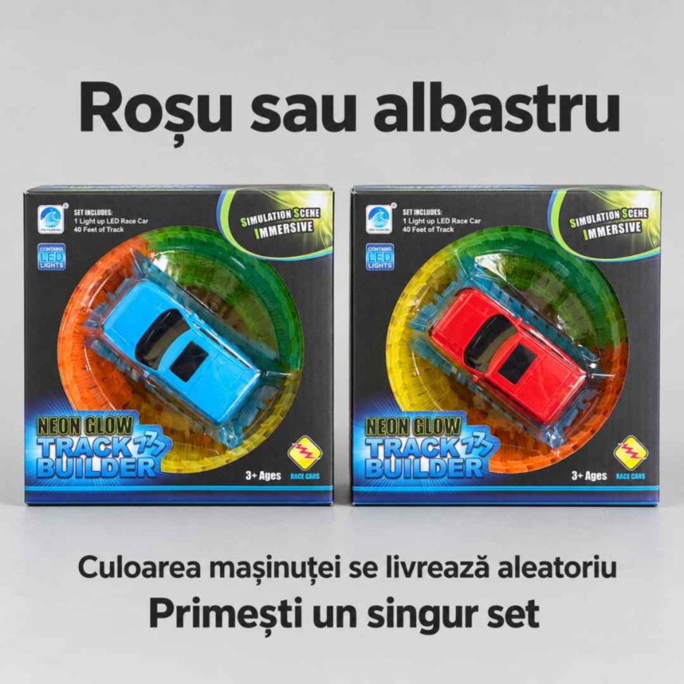 Variante cu mașinuță roșie sau albastră: culoarea se livrează aleatoriu, un singur set