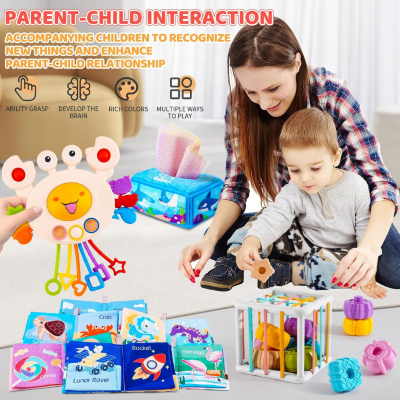 Set Montessori 12 în 1 pentru Bebeluși - Jucării Educaționale | image