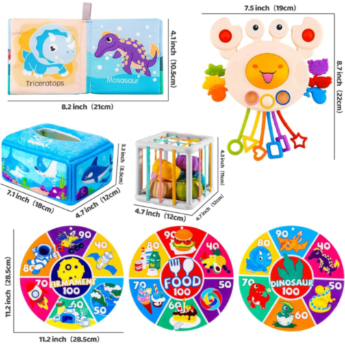 Set Montessori 12 în 1 pentru Bebeluși - Jucării Educaționale