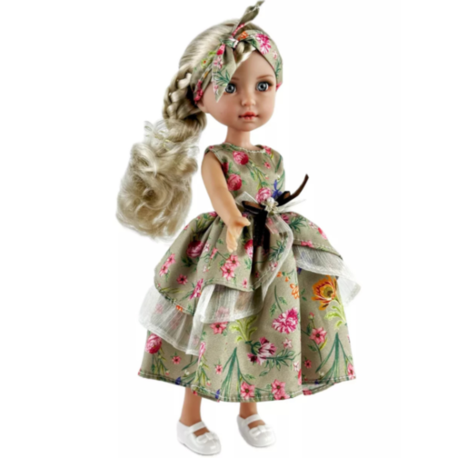 Păpușă Elegantă Vika cu Rochie Florală – 35 cm