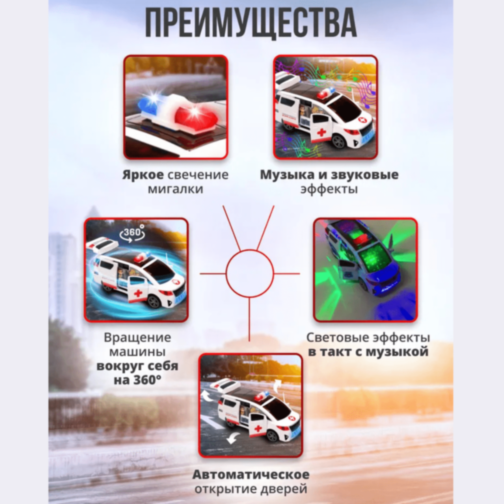 Ambulanță Interactivă cu Uși Automate și Rotire 360°  Ambulanță Interactivă cu Uși Automate și Rotire 360°