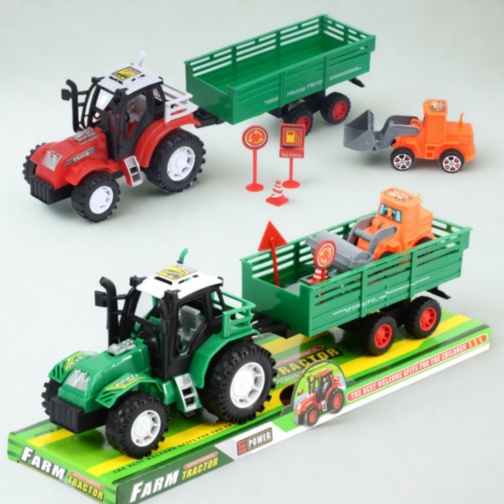 Tractor de fermă pentru copii cu remorcă (model aleatoriu)