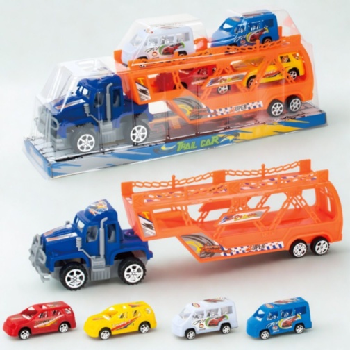 Camion transportor auto cu mașinuțe set vehicule copii (culoare aleatorie)