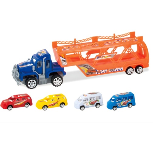 Camion transportor auto cu mașinuțe set vehicule copii (culoare aleatorie)