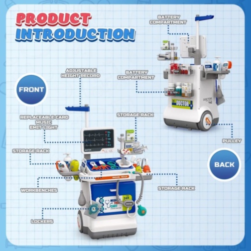 Cărucior Medical Interactiv 32 Piese pentru Copii