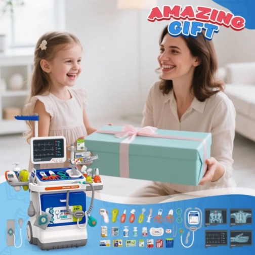 Cărucior Medical Interactiv 32 Piese pentru Copii