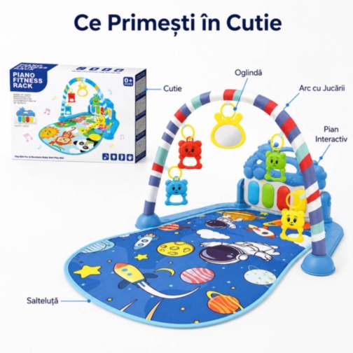 Salteluță de Joacă cu Pian și Jucării pentru Bebeluși