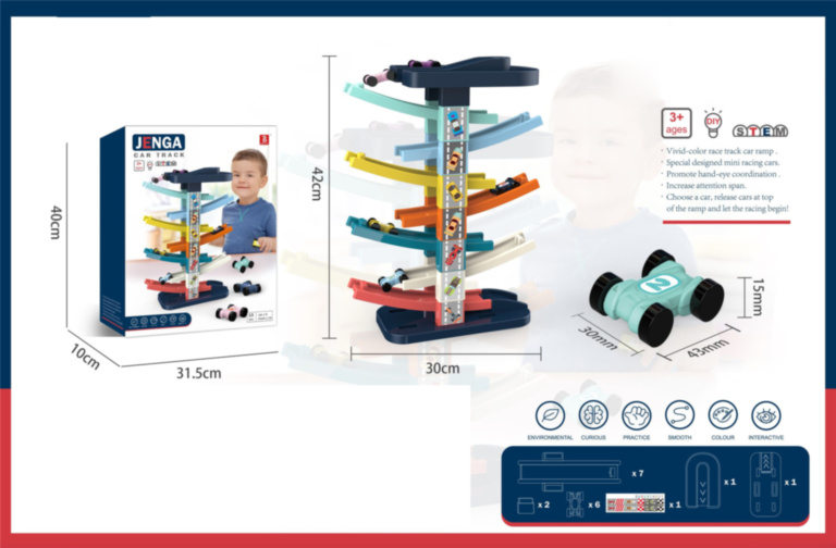 Pista de Curse cu 8 Rampe și 6 Mașinuțe