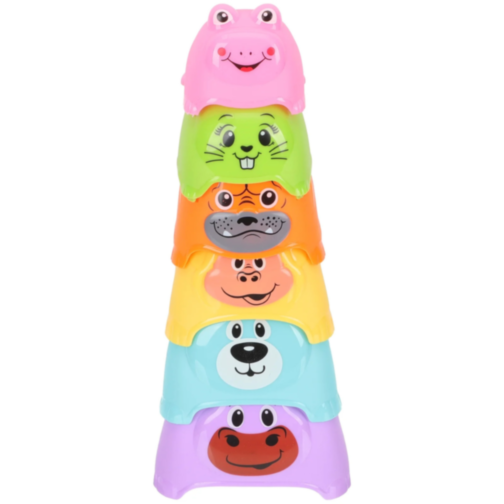 Piramidă Animale Colorate – Set de Joacă Educațional