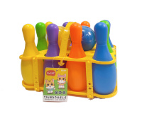 Set Bowling, 12 Piese, 10 Popice si 2 Bile, Multicolor