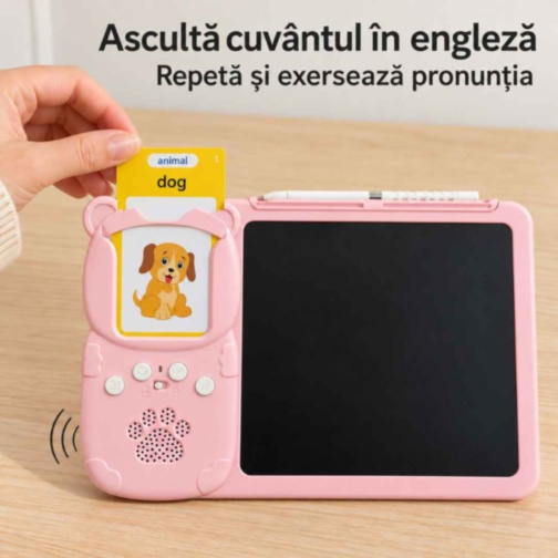 Tabletă educativă cu desen și 112 cartonașe în engleză