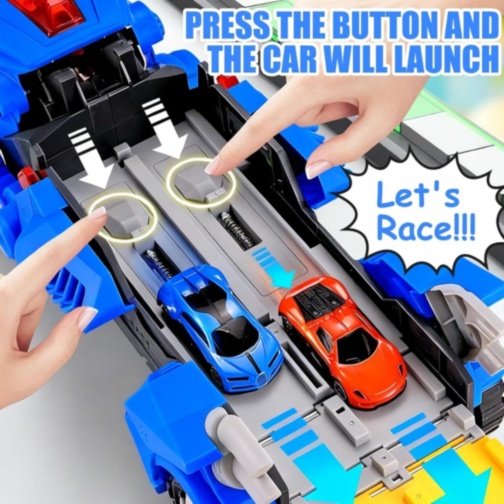 Transportator Dinozaur 2 în 1 cu Pistă (culoare aleatorie)