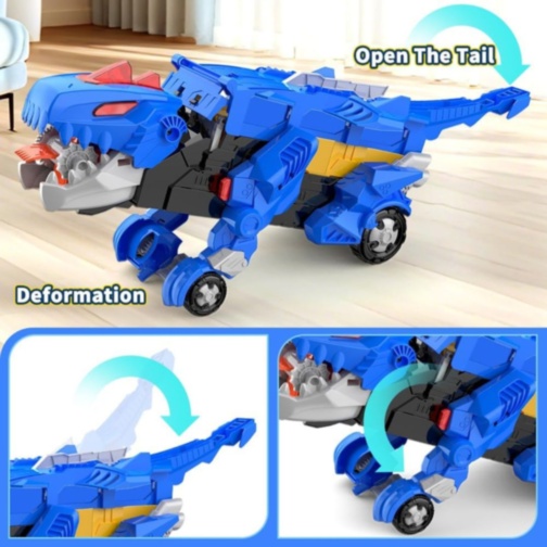 Transportator Dinozaur 2 în 1 cu Pistă (culoare aleatorie)