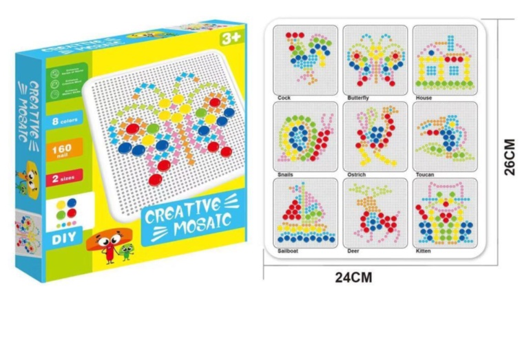 Mozaic cu 160 Pioneze Coloratee