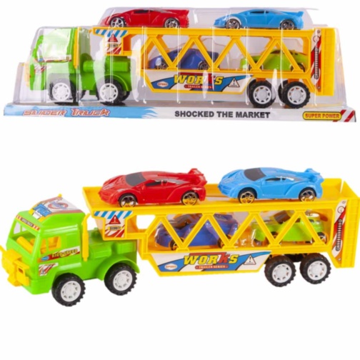 Camion cu Trailer și 4 Mașinuțe, 38cm 