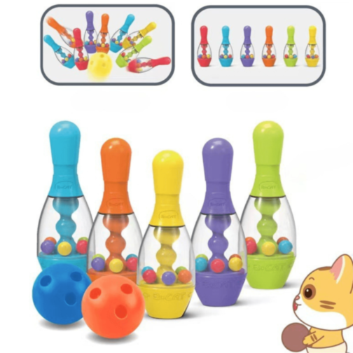 Set Bowling Colorat cu 10 Popice și 2 Bile – Jucărie Interactivă pentru Copii