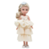 Păpușă Sennby Baby cu Rochie Alb-Crem și Accesoriu Elegant – 35 cm