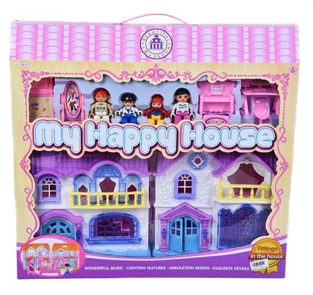 Mega Căsuță Pliabilă de Păpuși cu Figurine și Mobilă