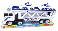 Camion cu Trailer și 2 Mașinuțe de Poliție, 32cm 