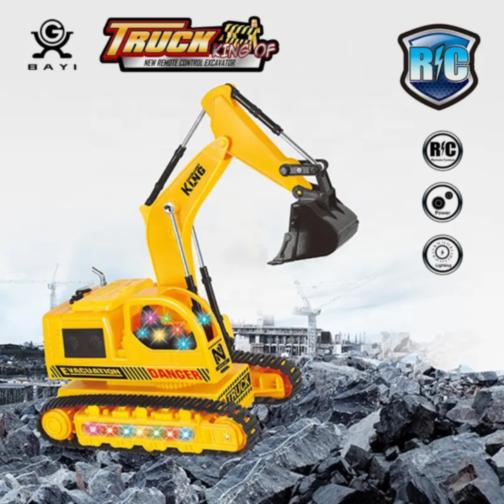 Excavator cu Telecomandă, Efecte de Lumină și Sunet – Distracție Interactivă pentru Copii