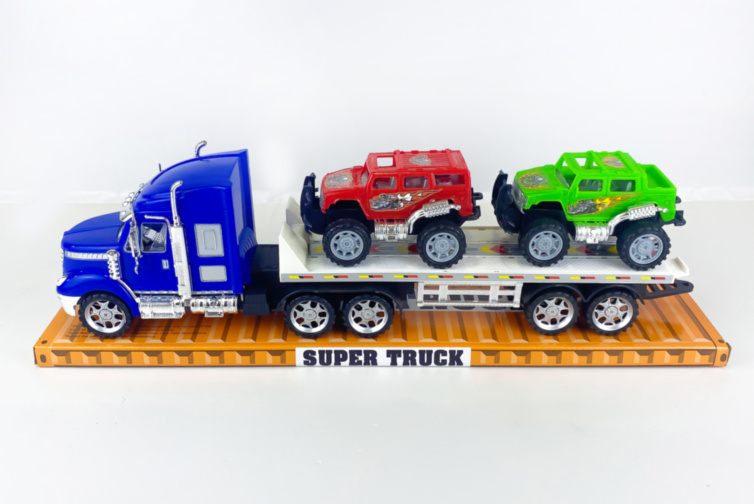 Camion Transportator cu Mașinuțe Off-Road – Set pentru Aventuri pe Roți
