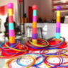 Set de Aruncat Inele Colorate pe Stativ – Joc de Îndemânare și Distracție pentru Copii și Familie