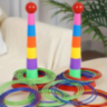 Set de Aruncat Inele Colorate pe Stativ – Joc de Îndemânare și Distracție pentru Copii și Familie