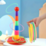 Set de Aruncat Inele Colorate pe Stativ – Joc de Îndemânare și Distracție pentru Copii și Familie