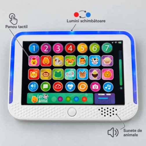Tabletă educativă tactilă pentru copii cu sunete și lumini