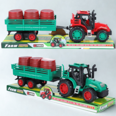 Tractor cu Remorcă și Butoaie pentru Fermă | image