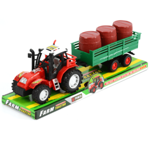 Tractor cu Remorcă și Butoaie pentru Fermă