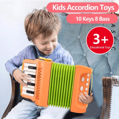 Acordeon Muzical pentru Copii cu Clape și Butoane (culoare aleatorie)