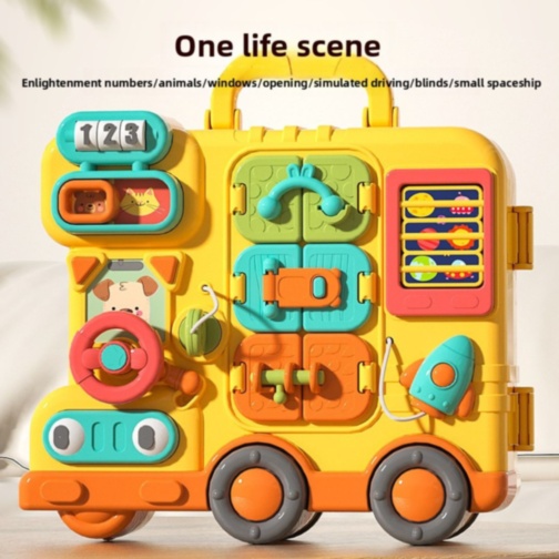 Busy Board Montessori Valiză Educațională 56 Activități