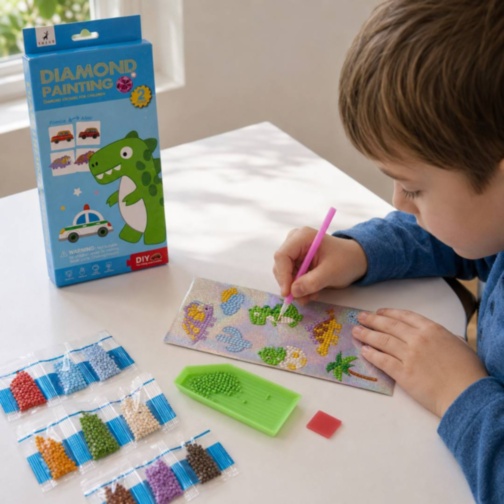 Set creativ cu stickere Diamond Painting pentru copii