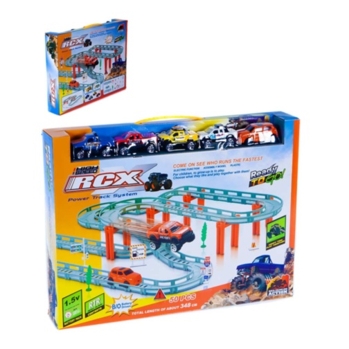 Pista Auto cu Circuit Suspendat cu 5 mașini (una electrică)