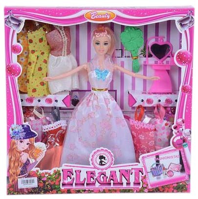 Barbie cu 9 Ținute și Oglindă 